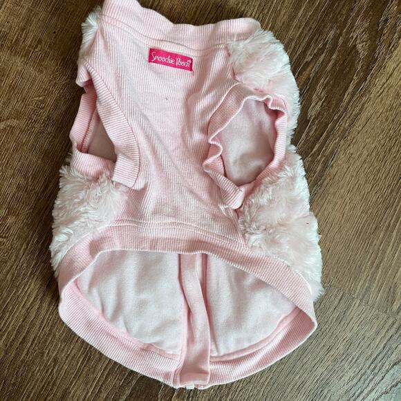 Smoothie Pooch Pink Faux Fur Zip Up Jacket With Scarf Size S - Picture 4 of 12